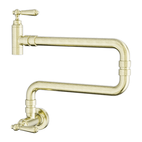 York Wall Mounted Pot Filler Aged Brass