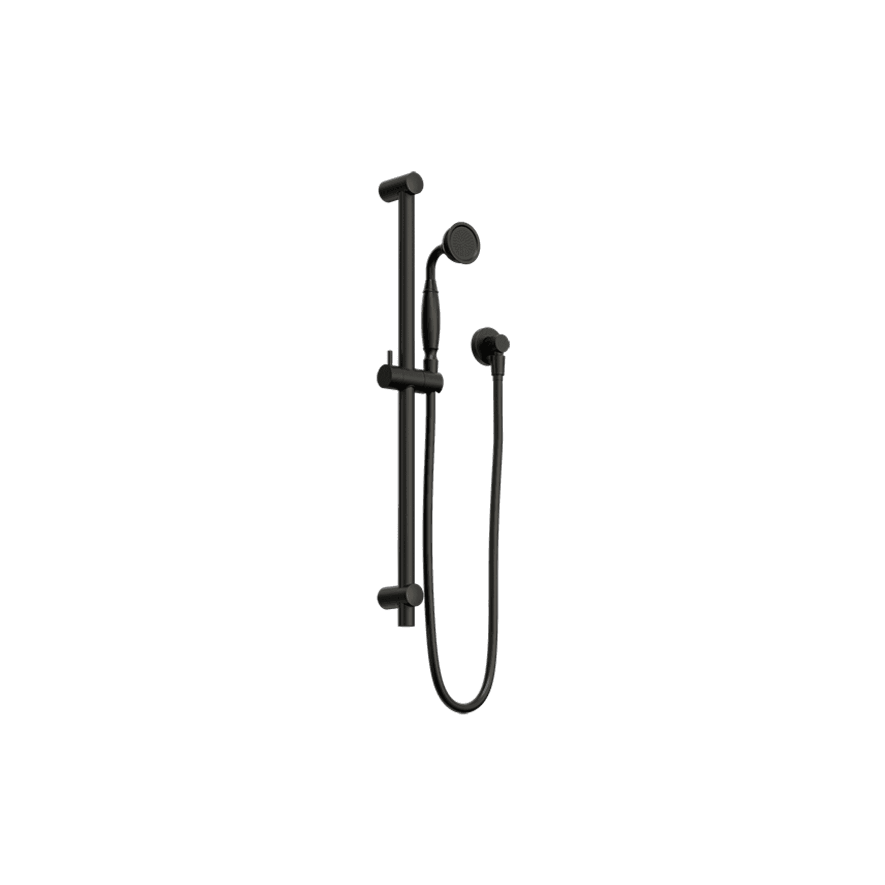 York Shower Rail With Metal Hand Shower Matte Black
