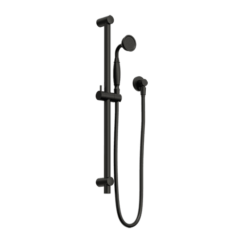 York Shower Rail With Metal Hand Shower Matte Black