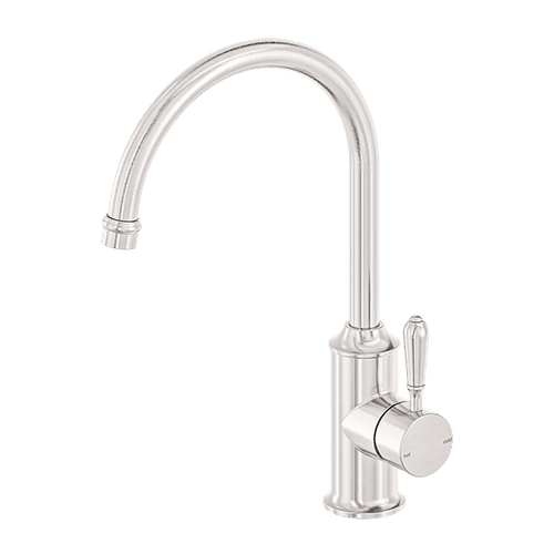 York Kitchen Mixer Gooseneck Spout With Metal Lever Brushed Nickel