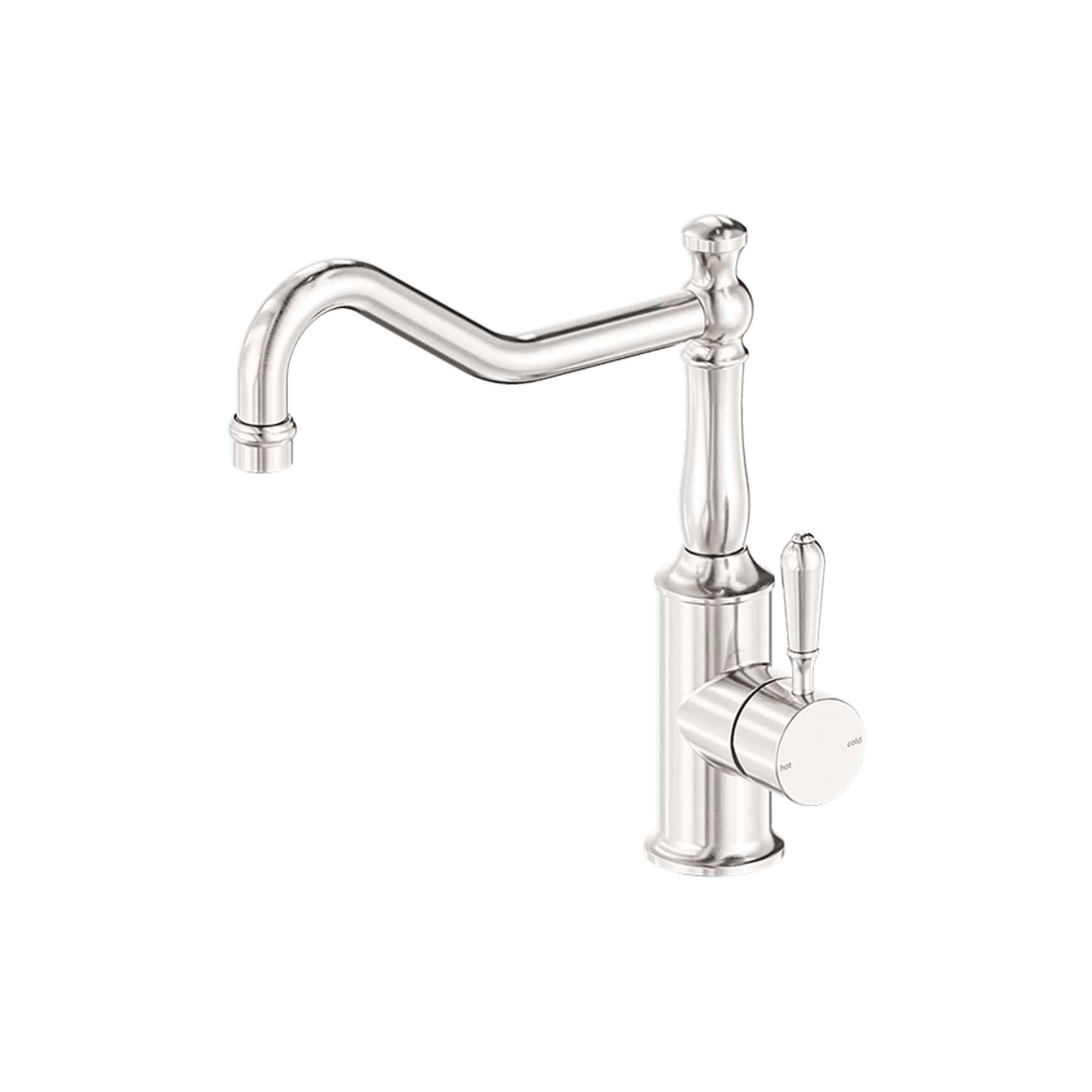 York Kitchen Mixer Hook Spout With Metal Lever Brushed Nickel