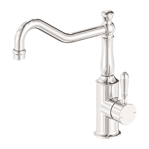 York Kitchen Mixer Hook Spout With Metal Lever Brushed Nickel