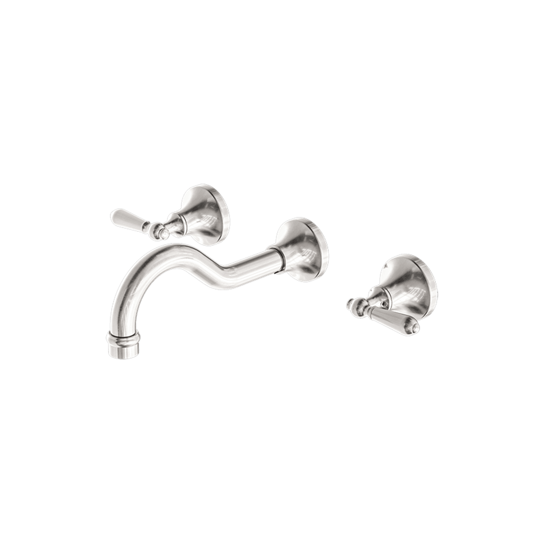 York Wall Basin Set With Metal Lever Brushed Nickel