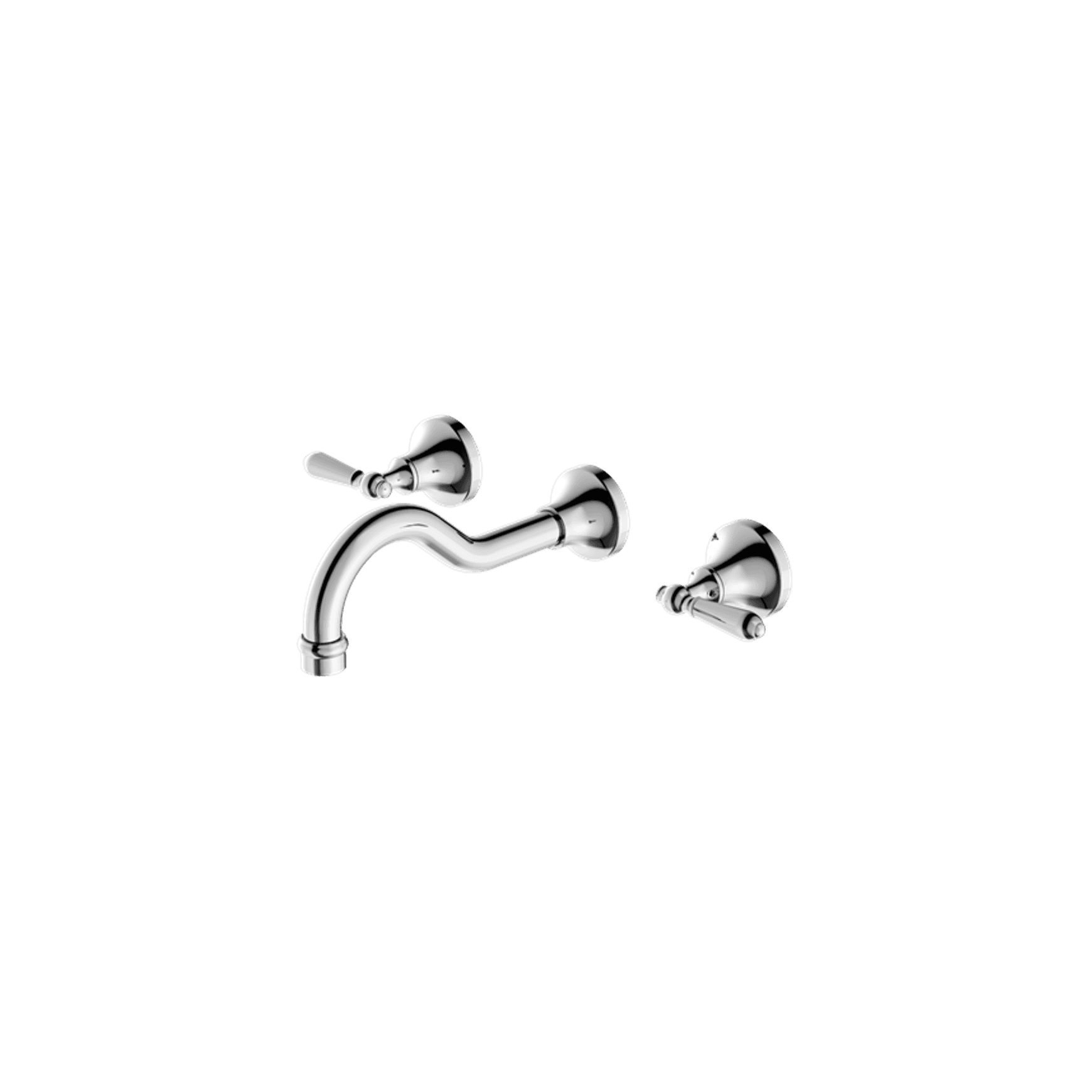 York Wall Basin Set With Metal Lever Chrome