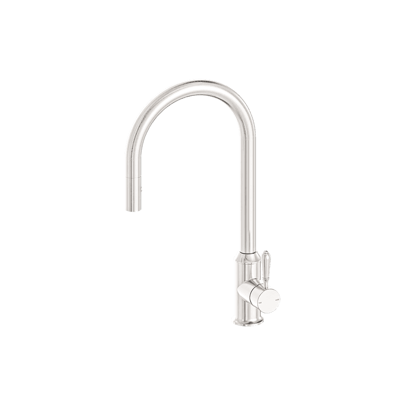 York Pull Out Sink Mixer With Vegie Spray Function With Metal Lever Brushed Nickel
