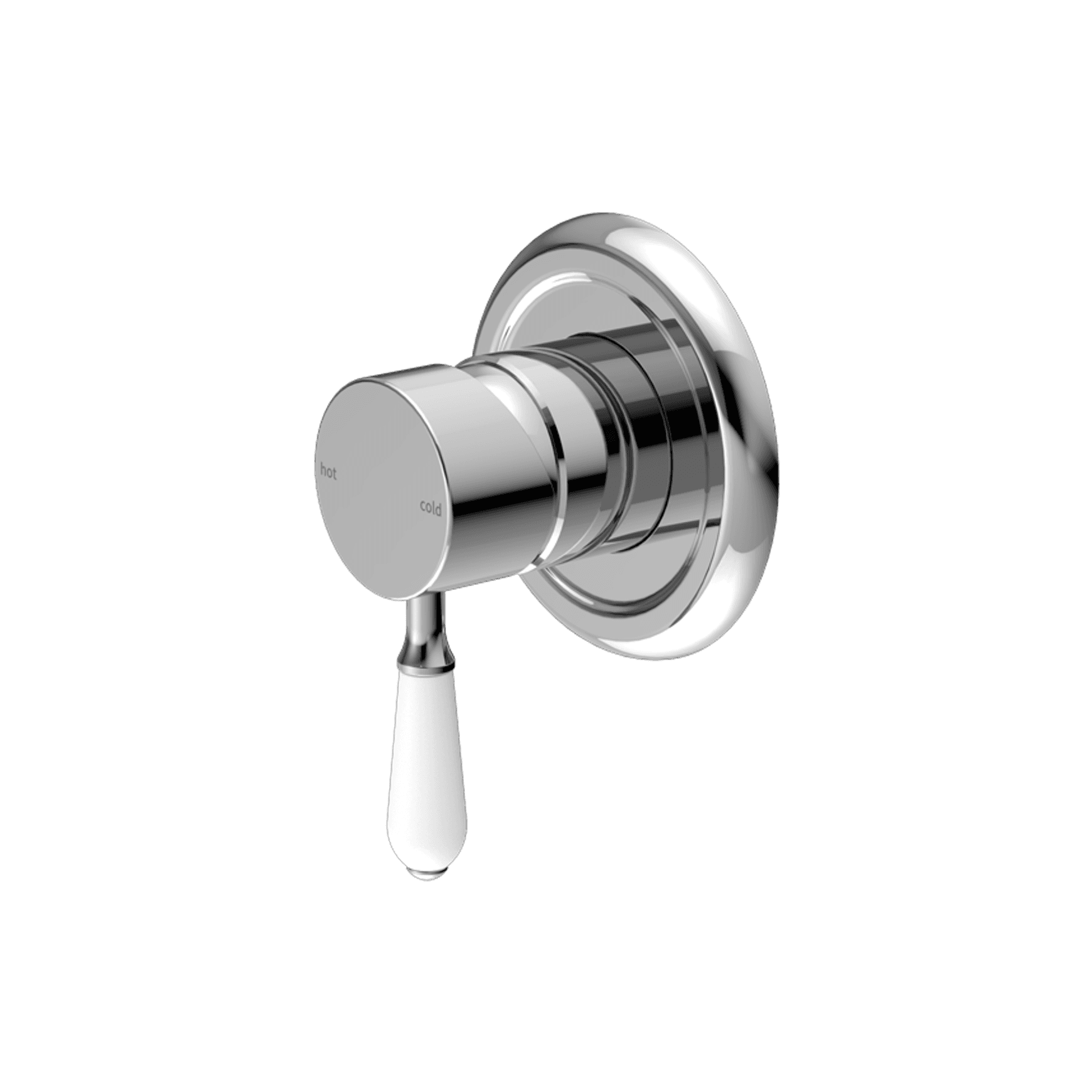 York Shower Mixer With White Porcelain Lever Chrome