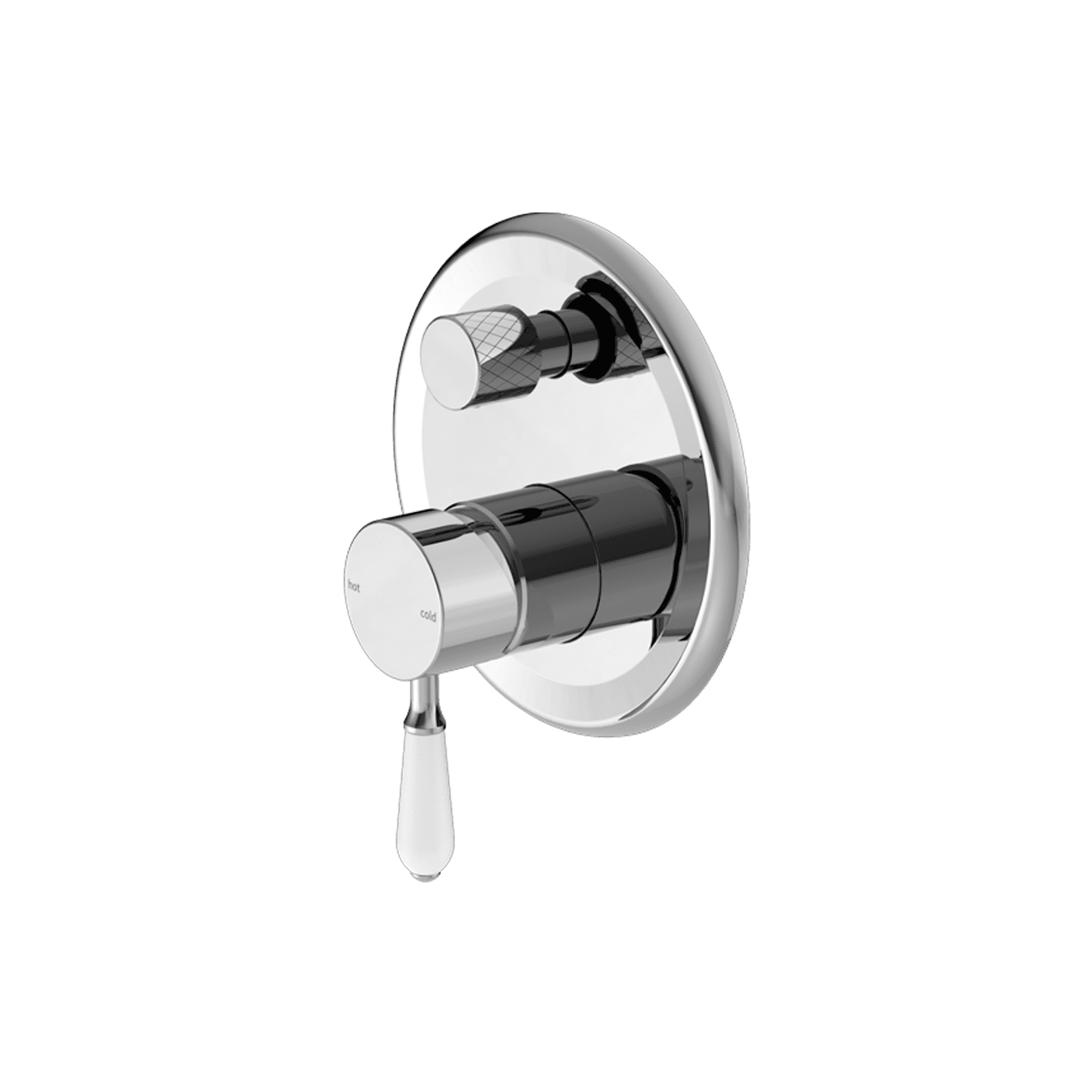 York Shower Mixer With Divertor With White Porcelain Lever Chrome