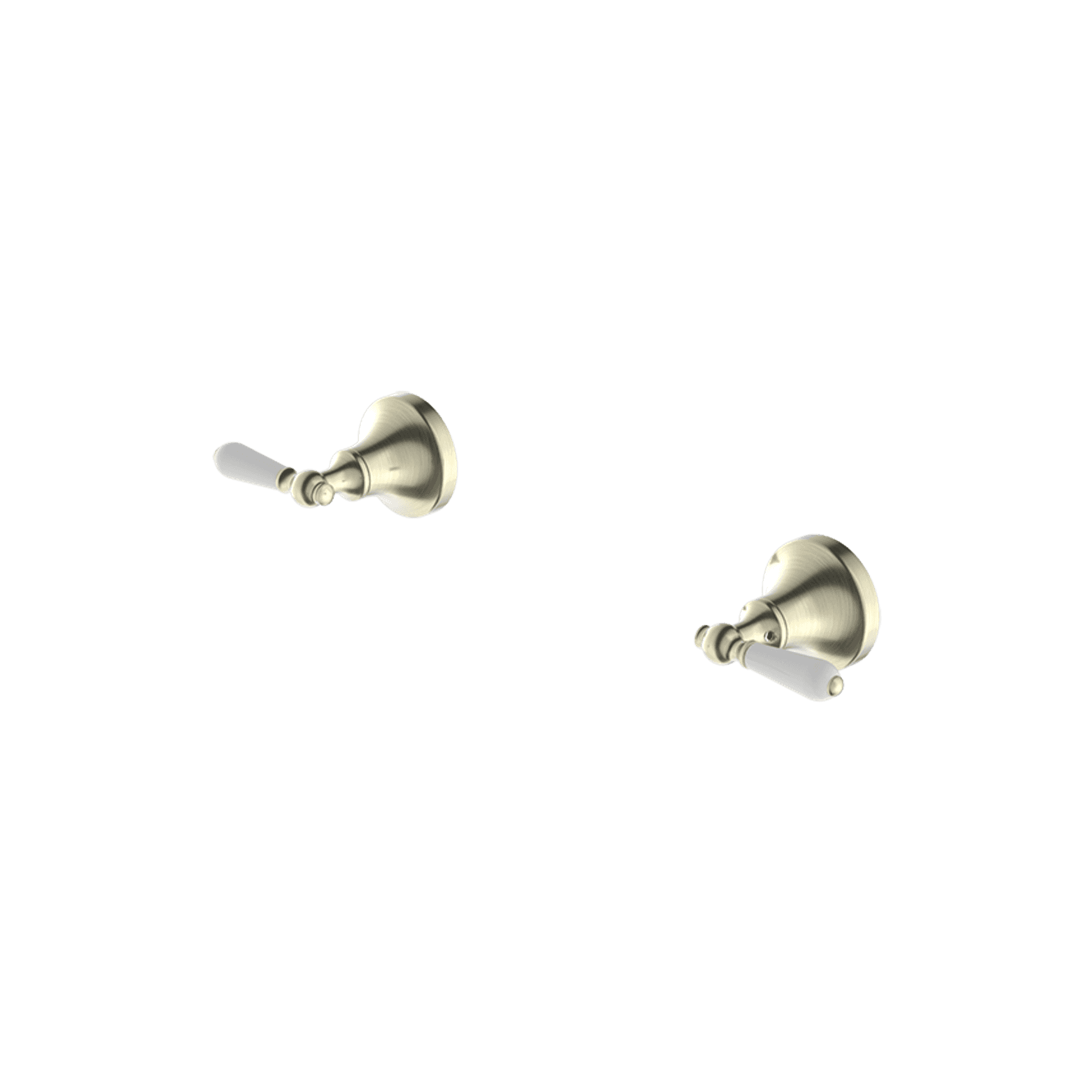 York Wall Top Assemblies With White Porcelain Lever Aged Brass