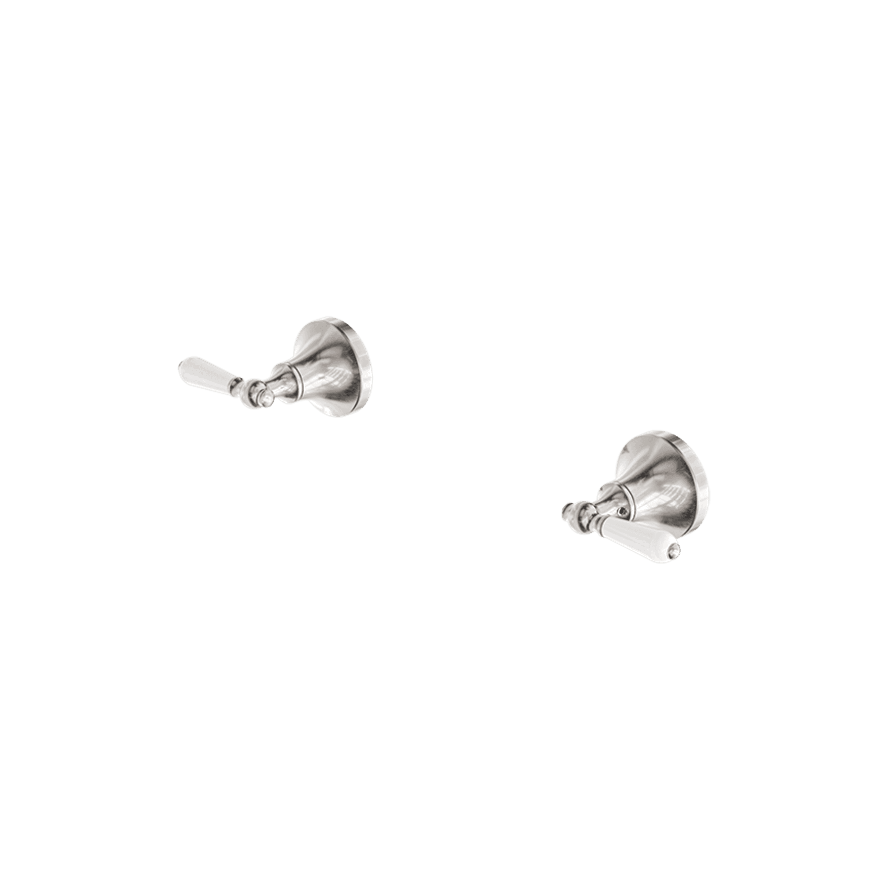 York Wall Top Assemblies With White Porcelain Lever Brushed Nickel