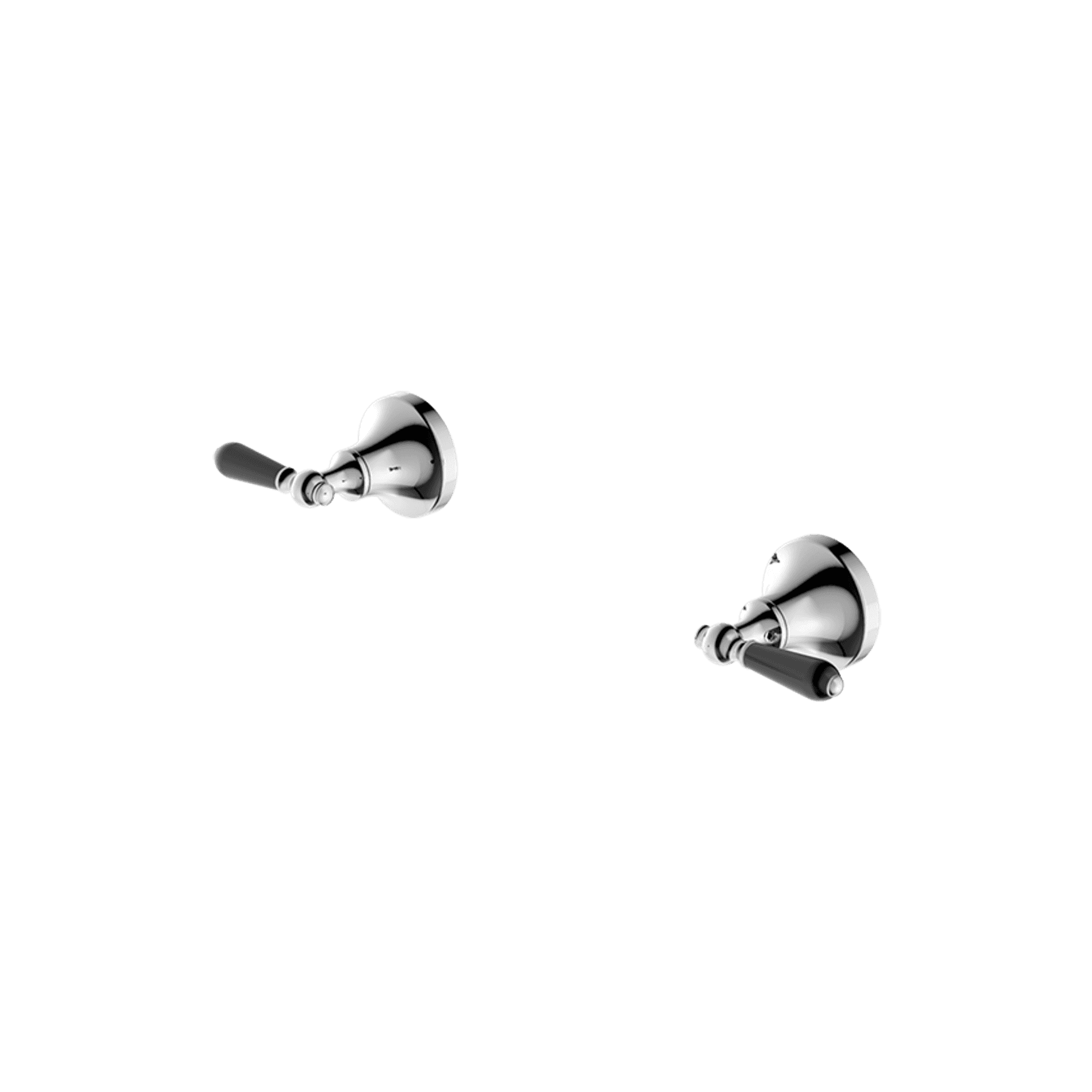 York Wall Top Assemblies With Black Porcelain Lever Chrome