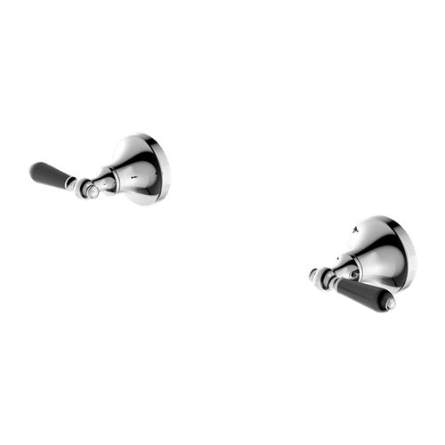 York Wall Top Assemblies With Black Porcelain Lever Chrome