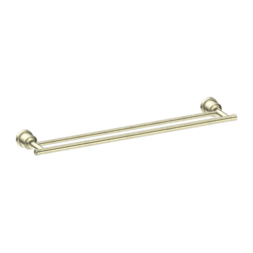 York Double Towel Rail 600mm Aged Brass