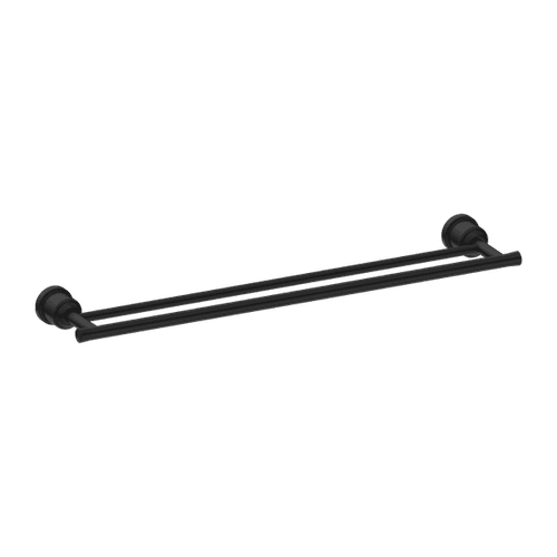 York Double Towel Rail 600mm Matte Black