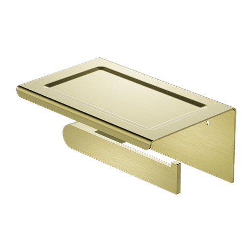 Bianca Toilet Roll Holder & Phone Holder | Brushed Gold