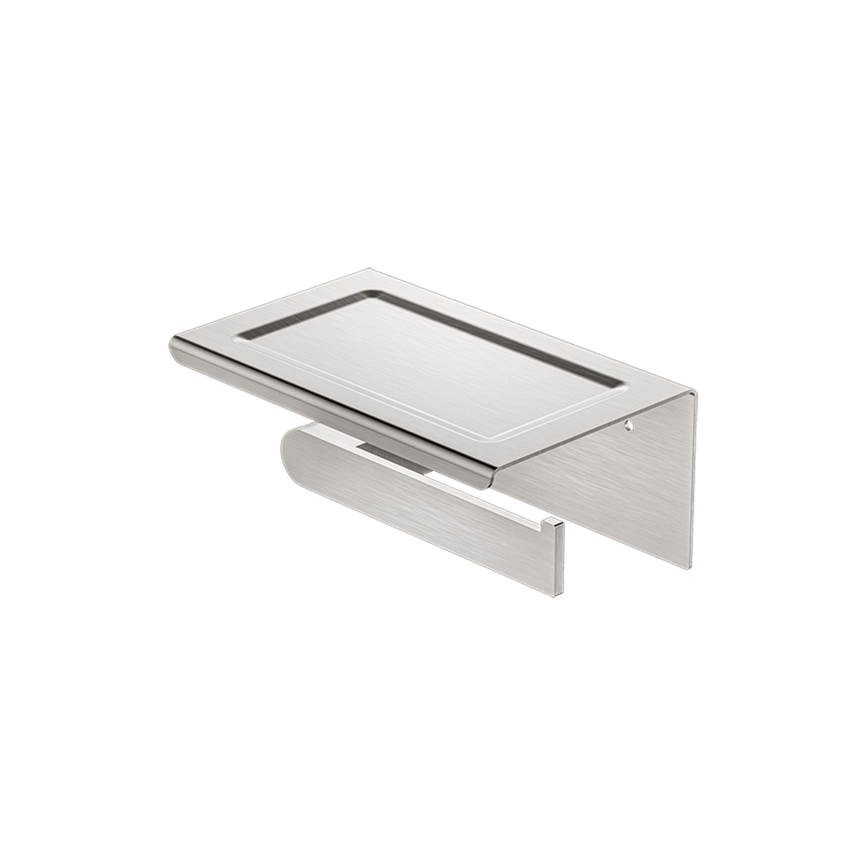 Bianca Toilet Roll Holder & Phone Holder | Brushed Nickel
