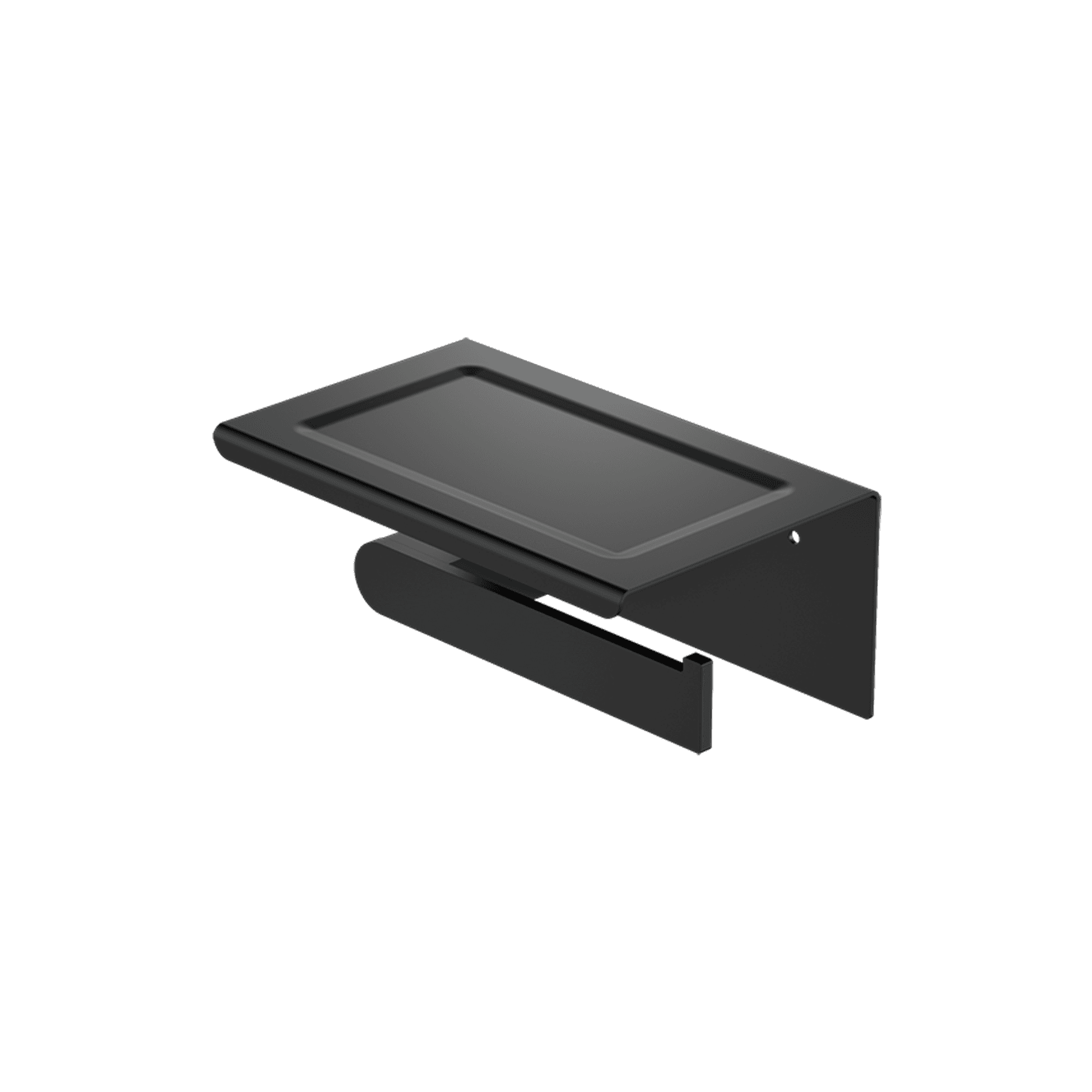 Bianca Toilet Roll Holder & Phone Holder | Matte Black