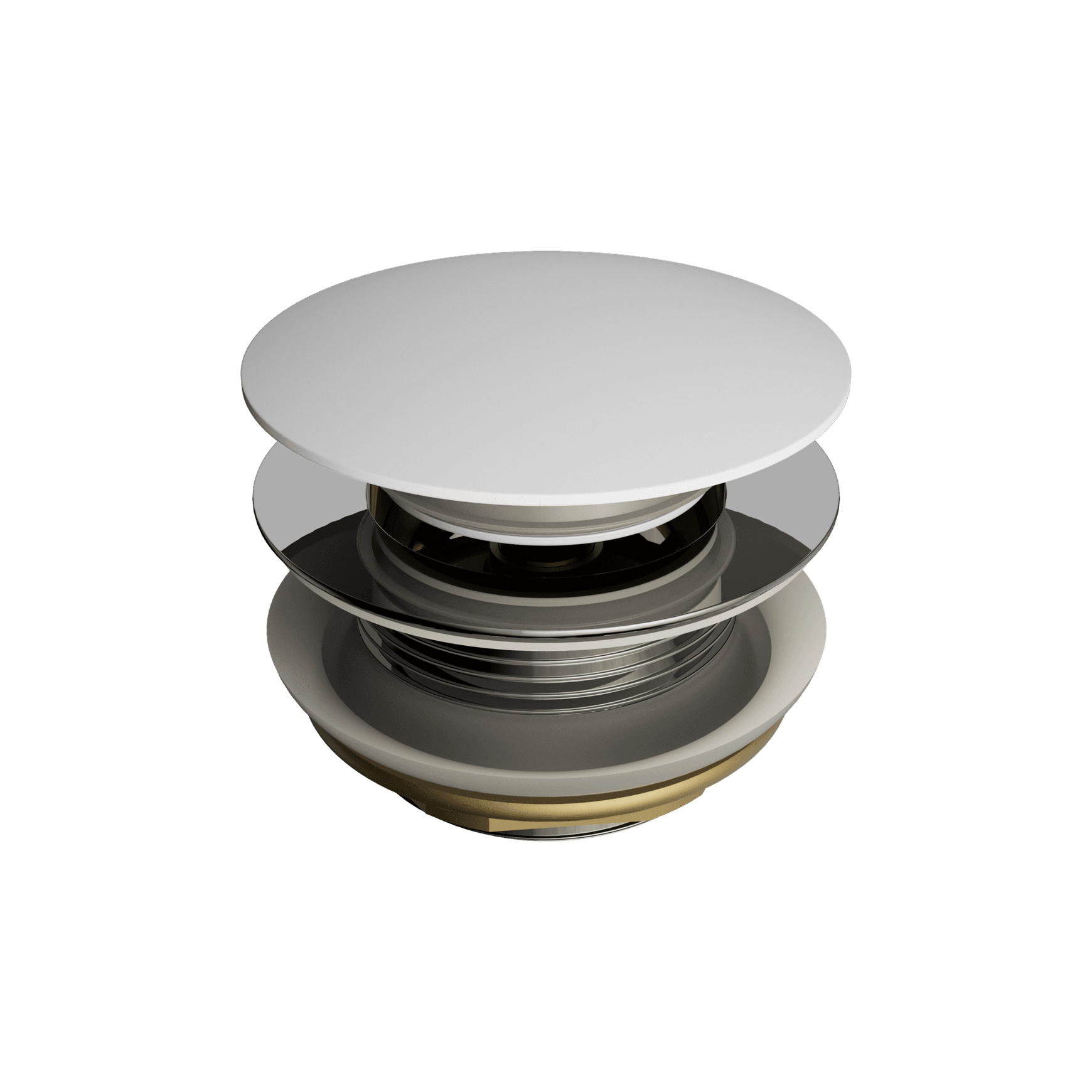 Short Pop Up Bath Waste 40mm Matte White