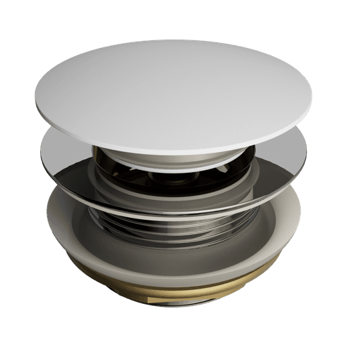 Short Pop Up Bath Waste 40mm Matte White