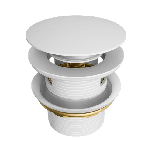 Pop Up Bath Waste 40mm With Overflow Matte White