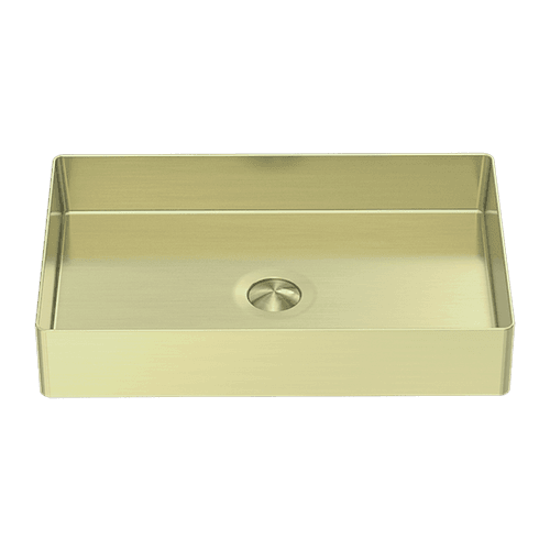 Opal Rectangle Stainless Steel Basin Brushed Gold