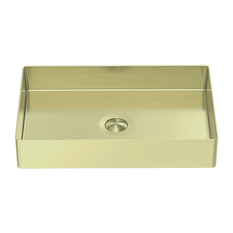 Opal Rectangle Stainless Steel Basin Brushed Gold