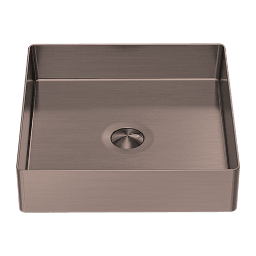 Opal Square 400mm Stainless Steel Basin Brushed Bronze