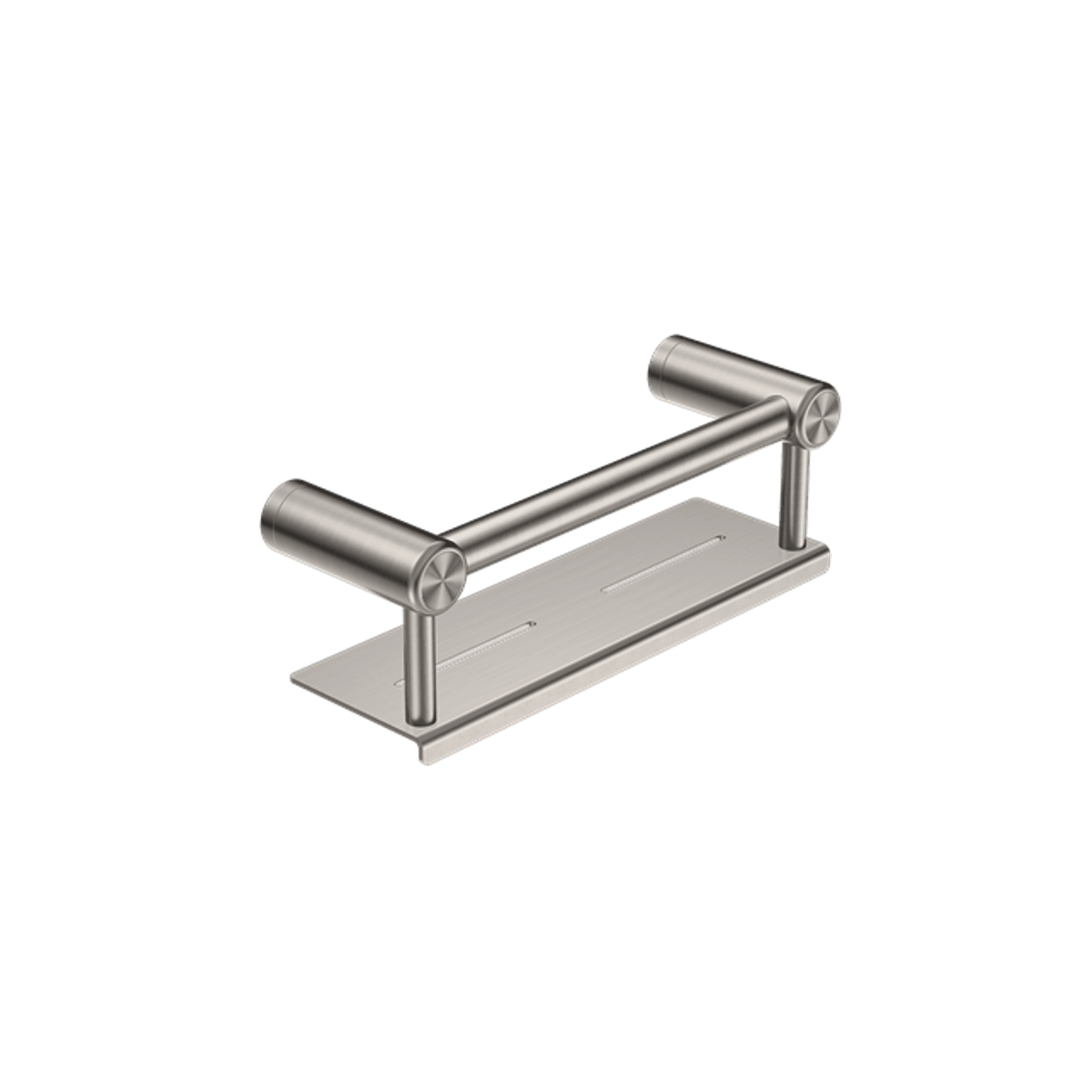 Mecca Care 25mm Grab Rail With Shelf 300mm Brushed Nickel