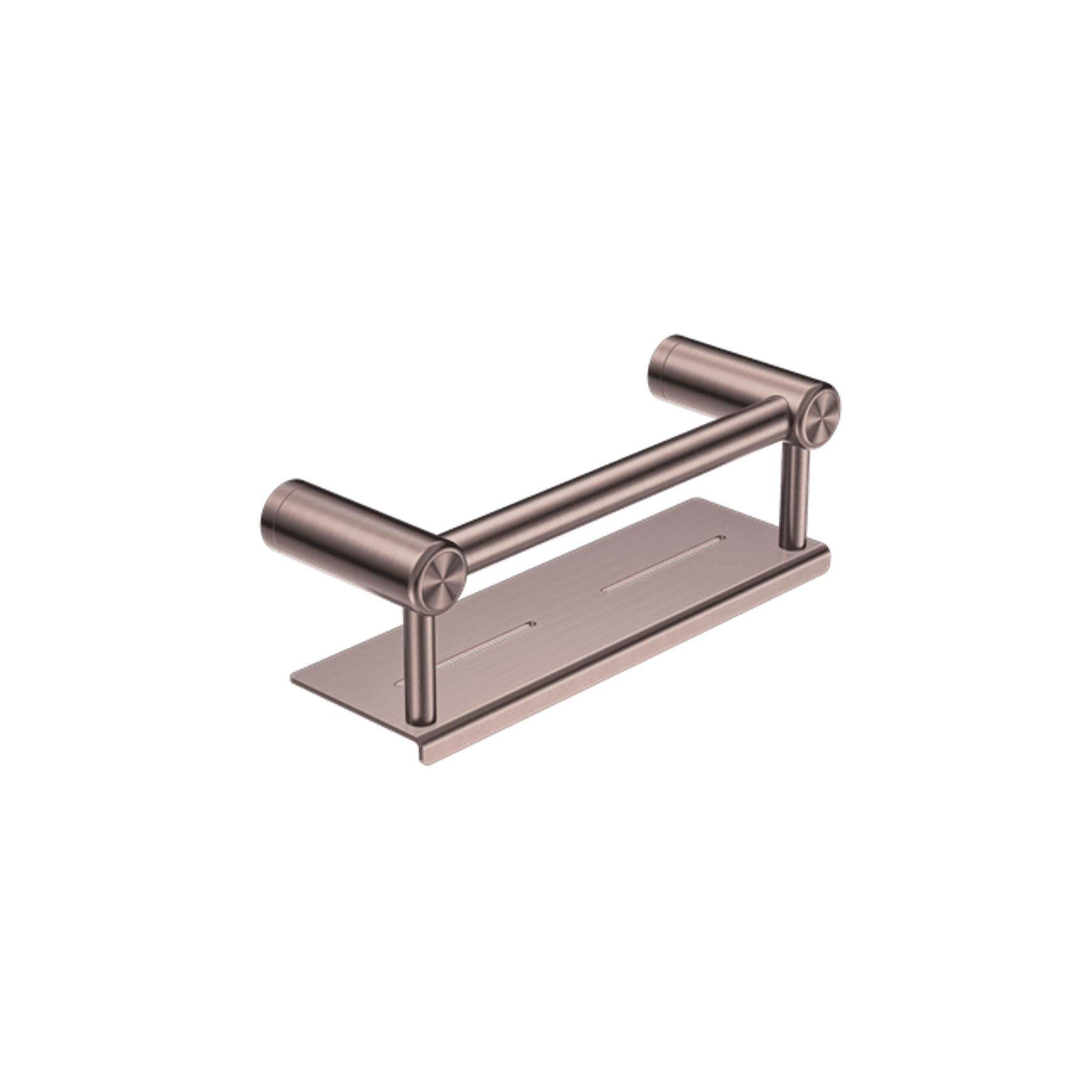 Mecca Care 25mm Grab Rail With Shelf 300mm Brushed Bronze