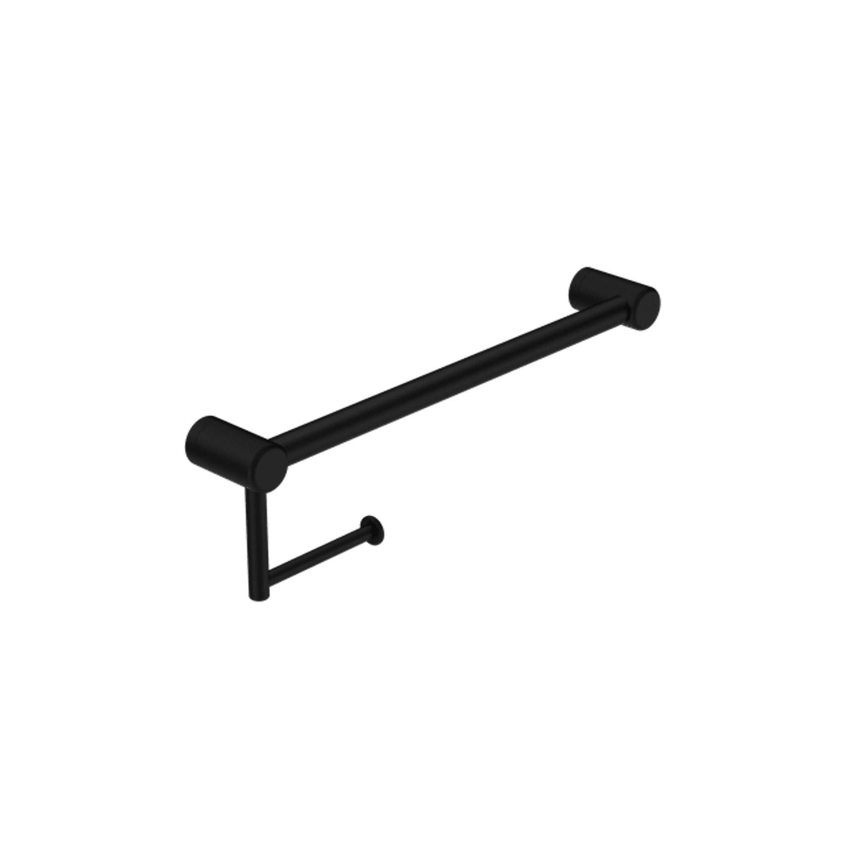 Mecca Care 32mm Grab Rail With Toilet Roll Holder 450mm Matte Black