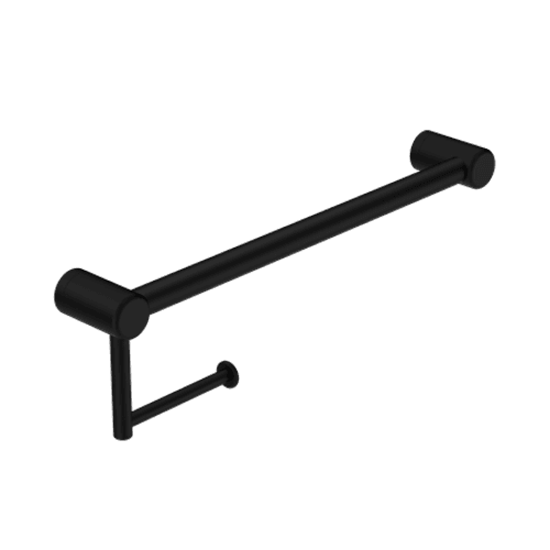 Mecca Care 32mm Grab Rail With Toilet Roll Holder 450mm Matte Black