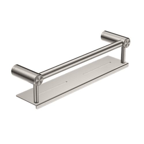 Mecca Care 25mm Grab Rail With Shelf 450mm Brushed Nickel
