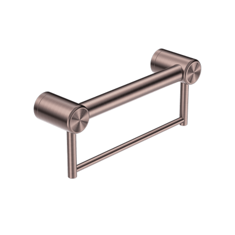 Mecca Care 32mm Grab Rail With Towel Holder 300mm Brushed Bronze