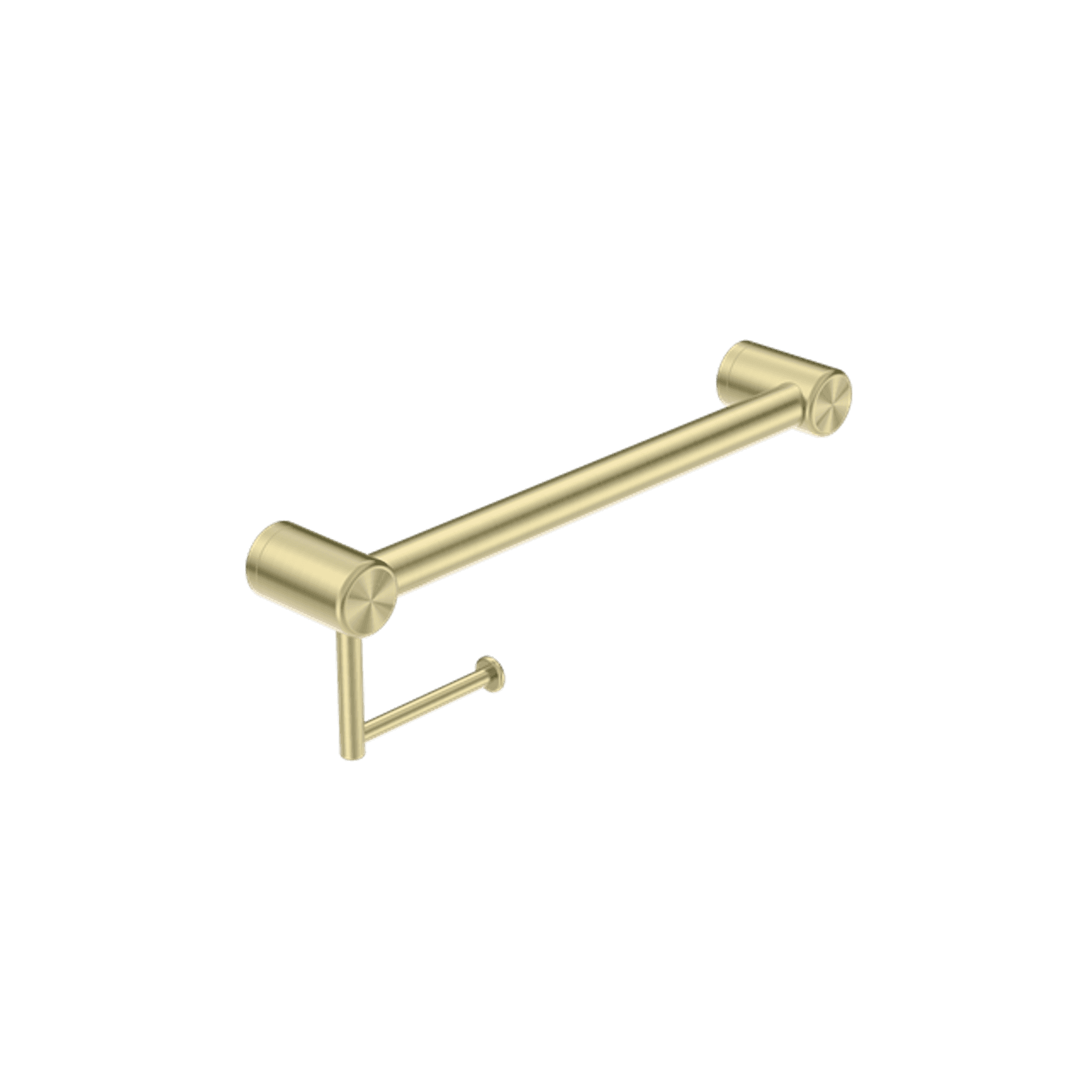 Mecca Care 32mm Grab Rail With Toilet Roll Holder 450mm Brushed Gold