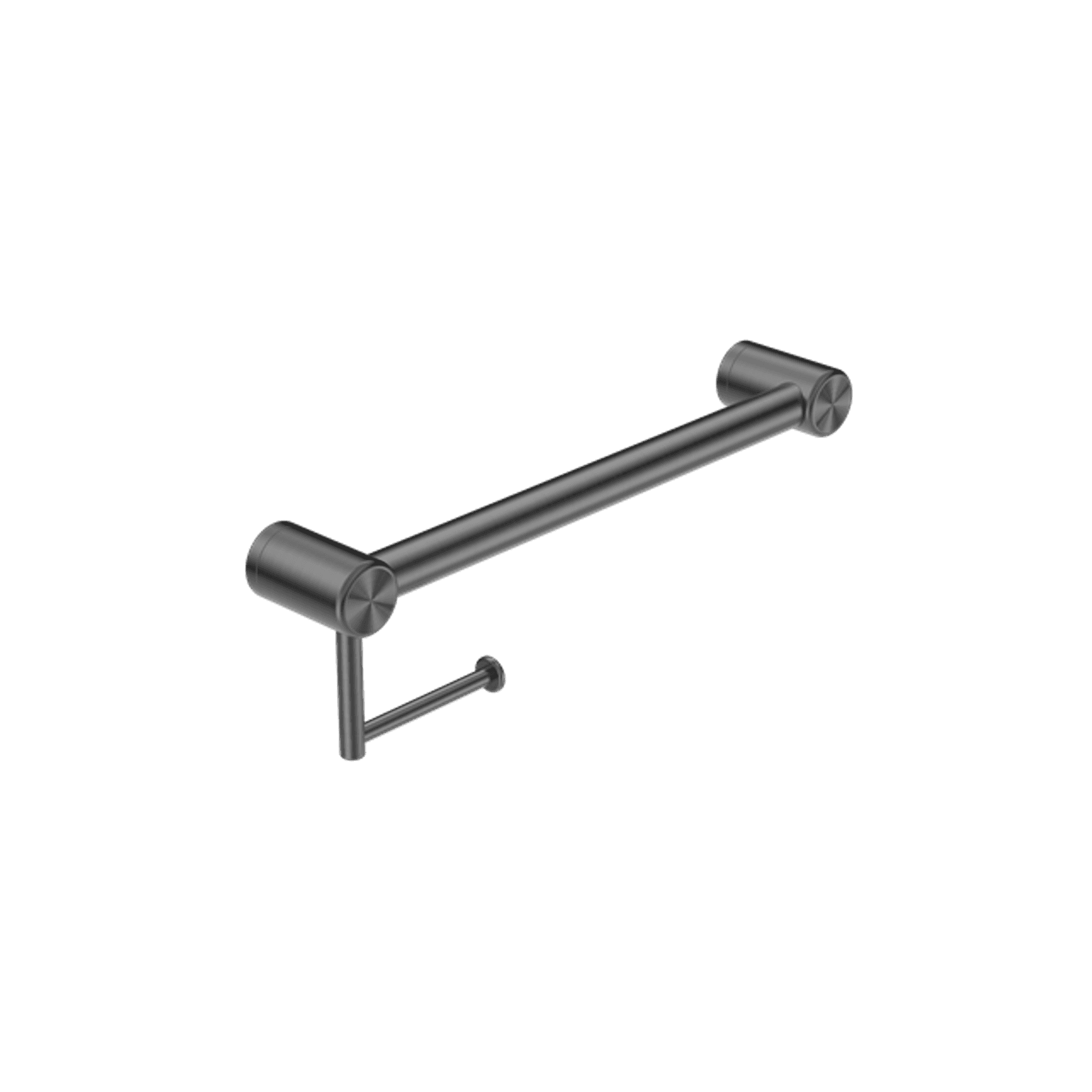 Mecca Care 32mm Grab Rail With Toilet Roll Holder 450mm Gun Metal