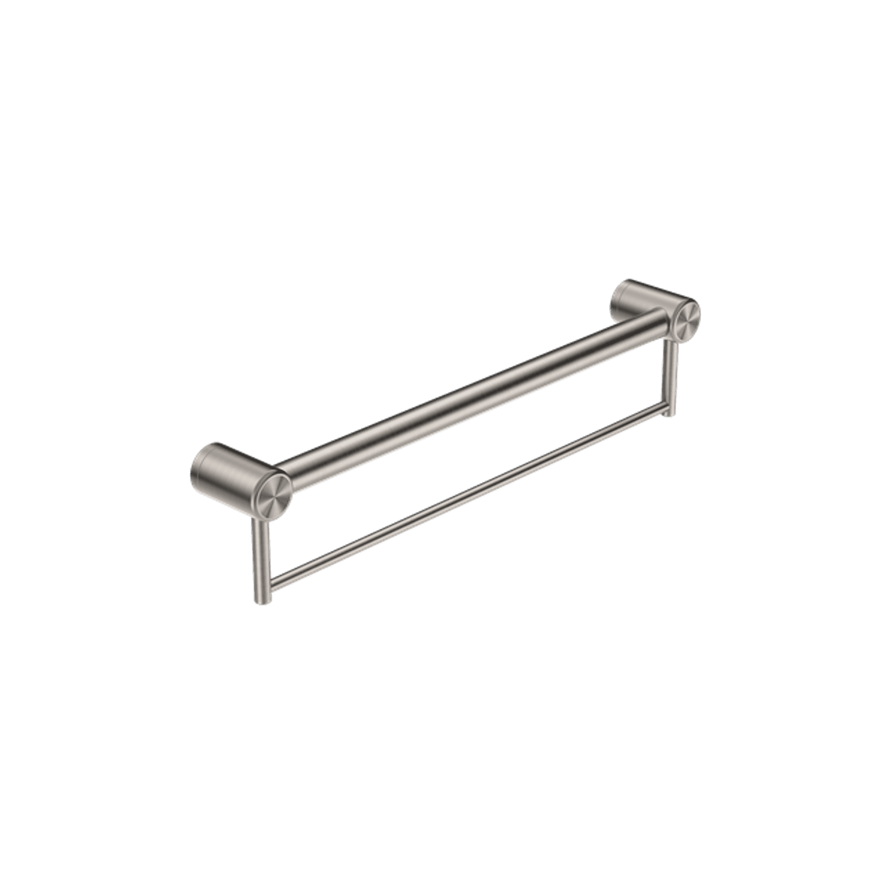 Mecca Care 32mm Grab Rail With Towel Holder 600mm Brushed Nickel