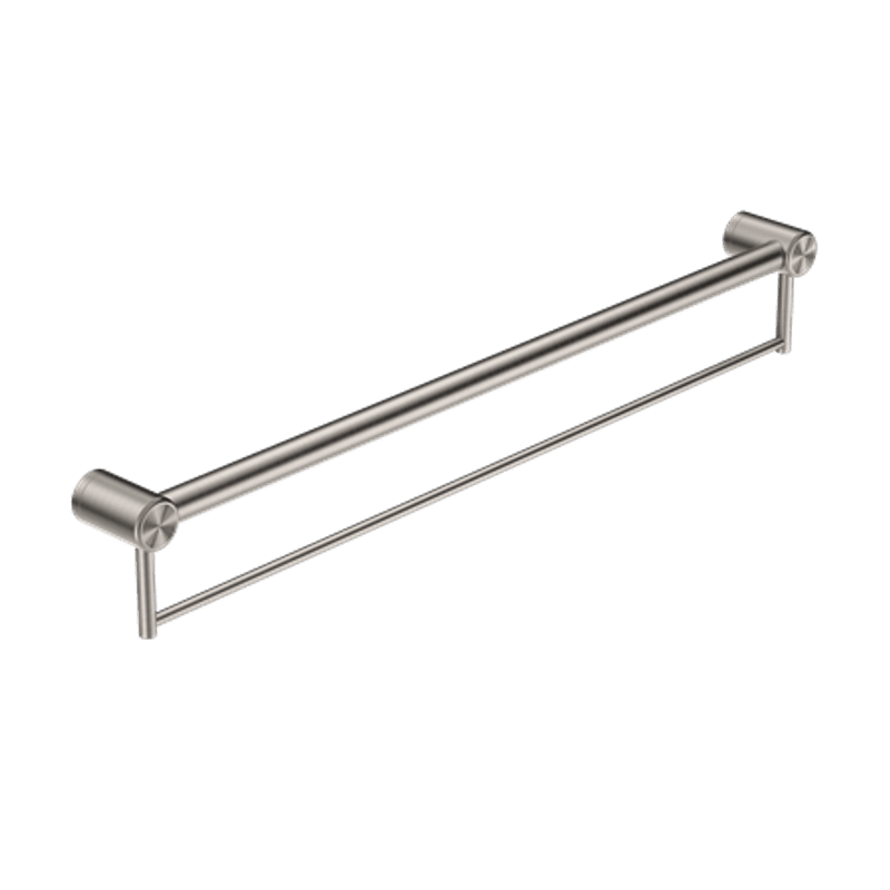 Mecca Care 32mm Grab Rail With Towel Holder 900mm Brushed Nickel