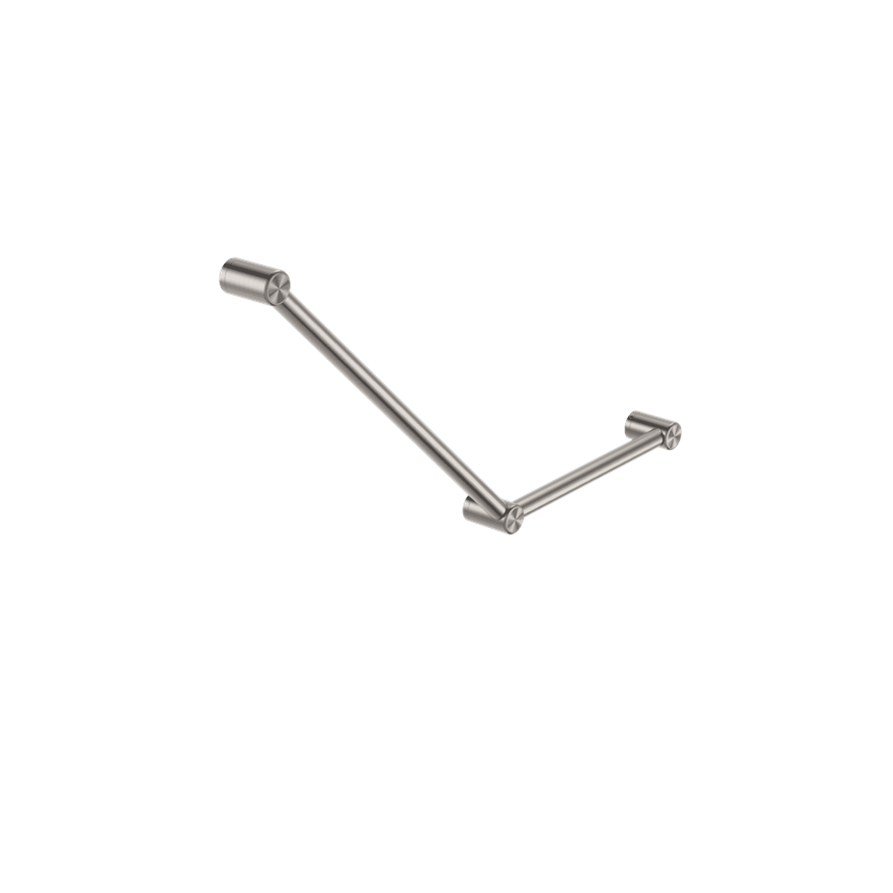 Mecca Care 32mm Ambulant Toilet Grab Rail 45 Degree 750X450mm Brushed Nickel
