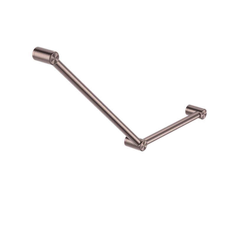 Mecca Care 32mm Ambulant Toilet Grab Rail 45 Degree 750X450mm Brushed Bronze