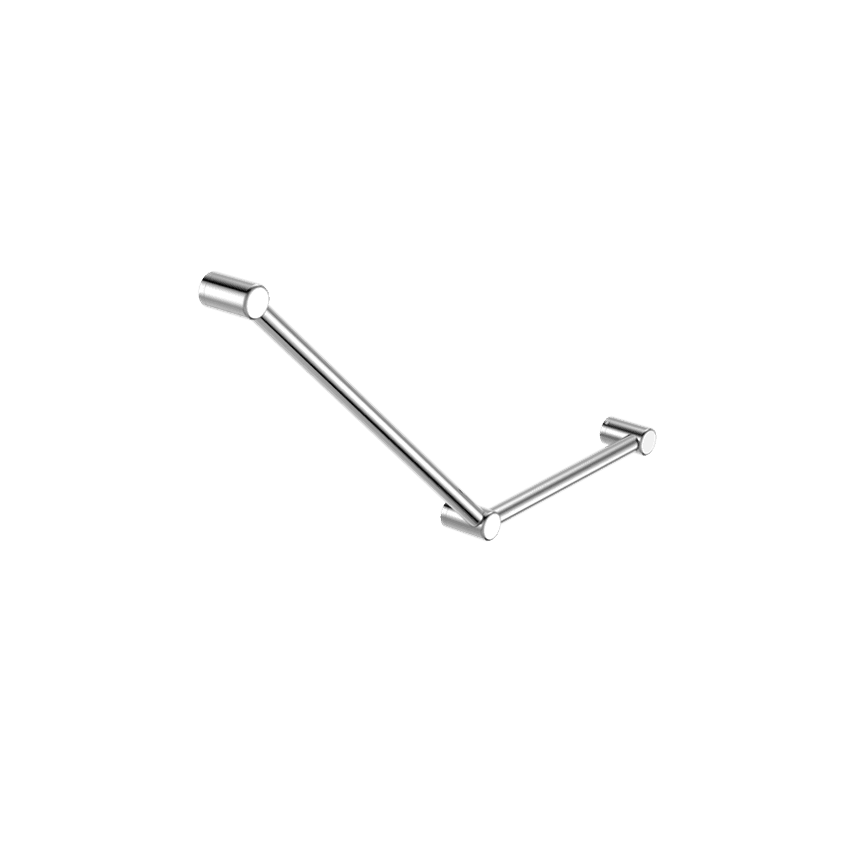 Mecca Care 32mm Ambulant Toilet Grab Rail 45 Degree 750X450mm Chrome