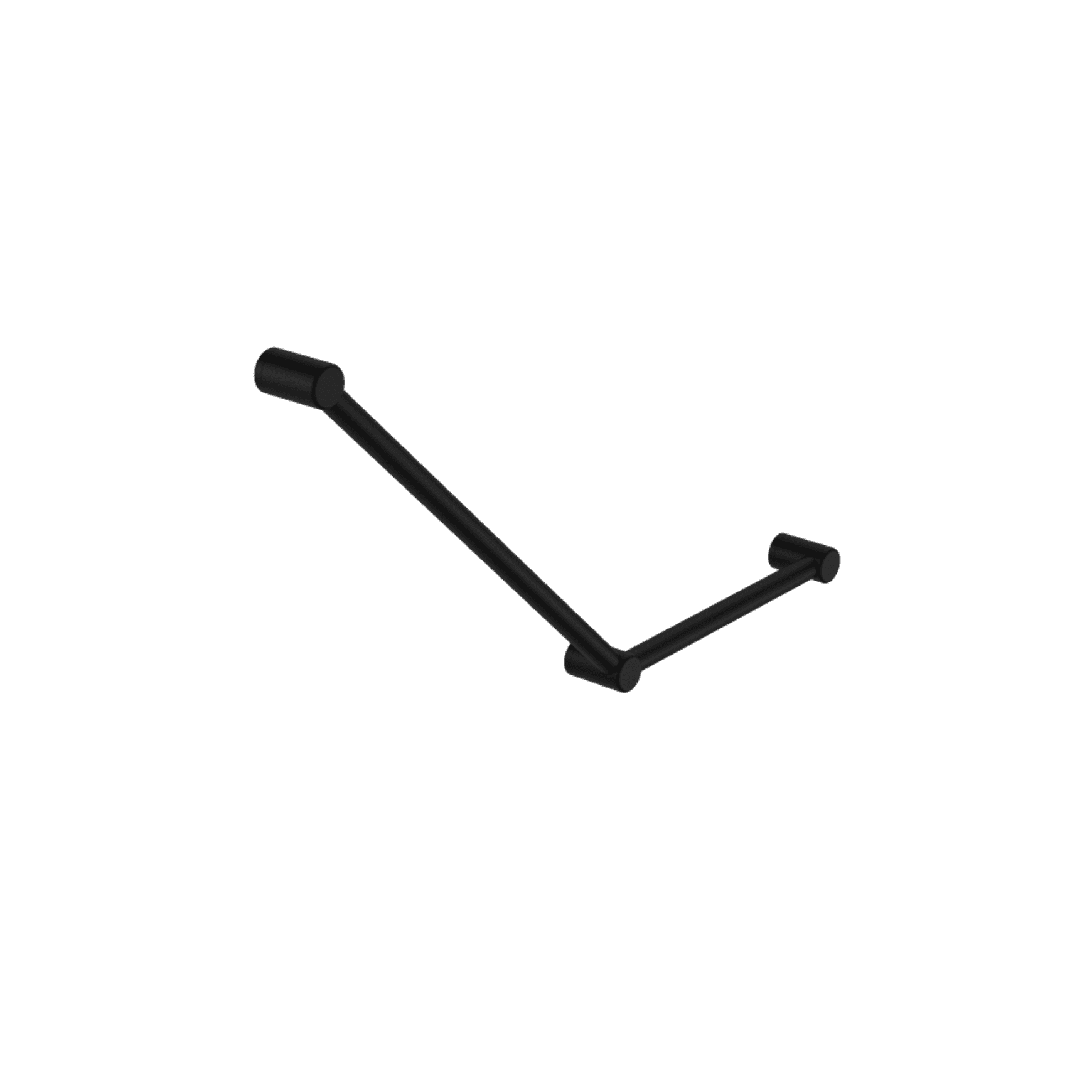 Mecca Care 32mm Ambulant Toilet Grab Rail 45 Degree 750X450mm Matte Black