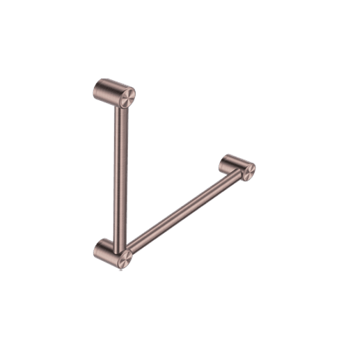 Mecca Care 32mm Ambulant Toilet Grab Rail 90 Degree 450X450mm Brushed Bronze