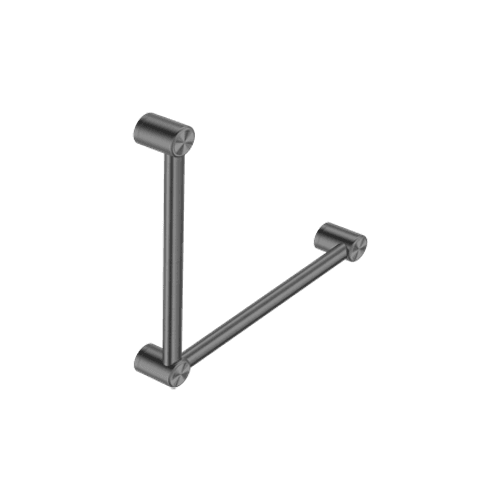 Mecca Care 32mm Ambulant Toilet Grab Rail 90 Degree 450X450mm Gun Metal