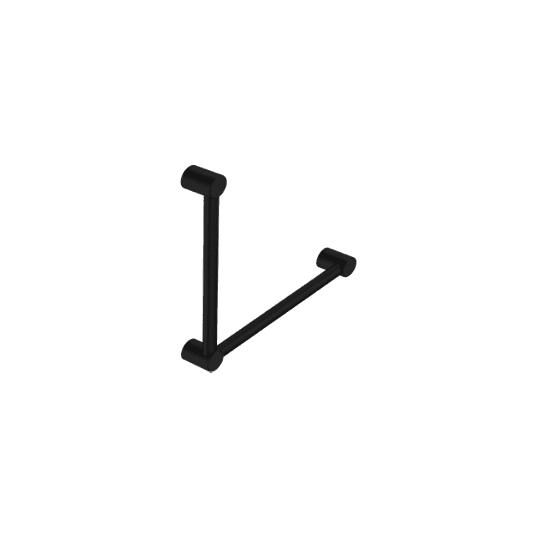Mecca Care 32mm Ambulant Toilet Grab Rail 90 Degree 450X450mm Matte Black