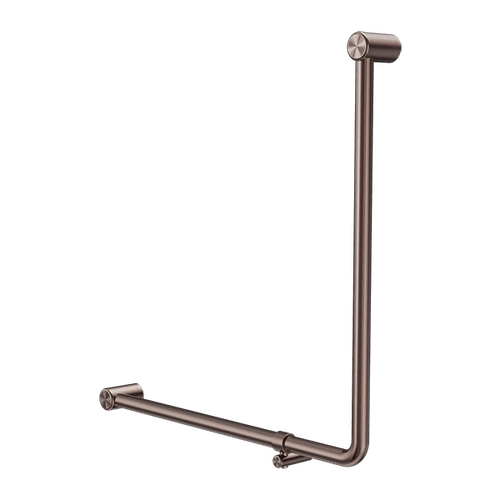 Mecca Care 32mm Ambulant 90 Degree Bent Tube Grab Rail 750X750mm Brushed Bronze