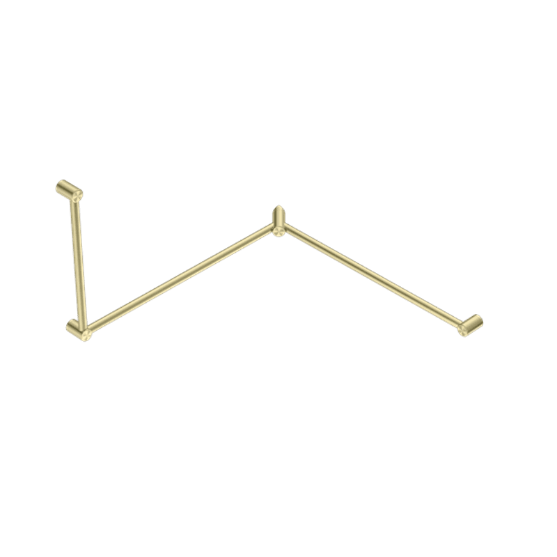 Mecca Care 32mm DDA Toilet Grab Rail Set 90 Degree Continuous 600X1065X1025mm Brushed Gold