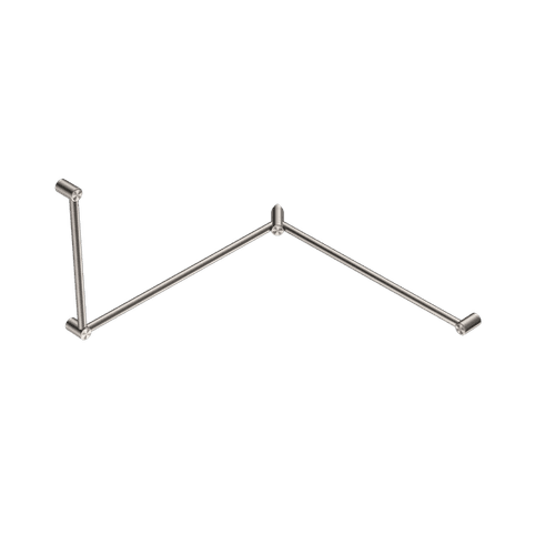 Mecca Care 32mm DDA Toilet Grab Rail Set 90 Degree Continuous 600X1065X1025mm Brushed Nickel