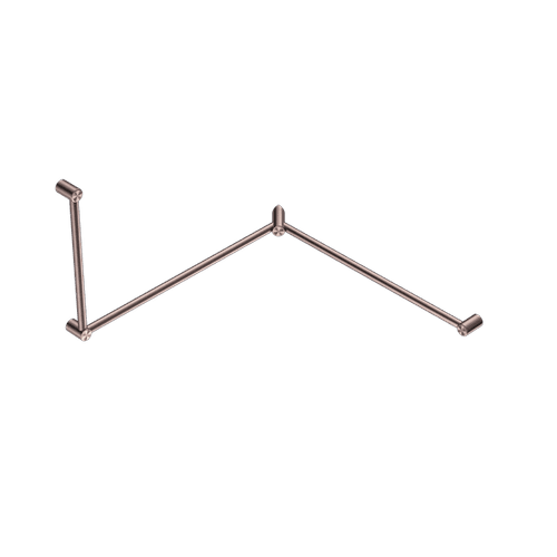 Mecca Care 32mm DDA Toilet Grab Rail Set 90 Degree Continuous 600X1065X1025mm Brushed Bronze