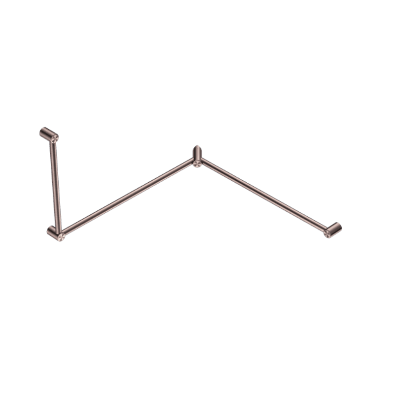 Mecca Care 32mm DDA Toilet Grab Rail Set 90 Degree Continuous 600X1065X1025mm Brushed Bronze