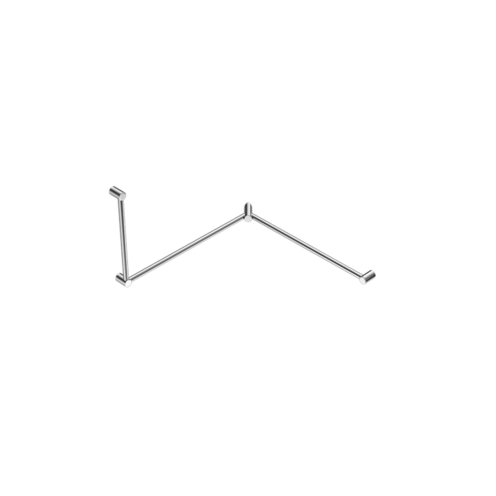 Mecca Care 32mm DDA Toilet Grab Rail Set 90 Degree Continuous 600X1065X1025mm Chrome