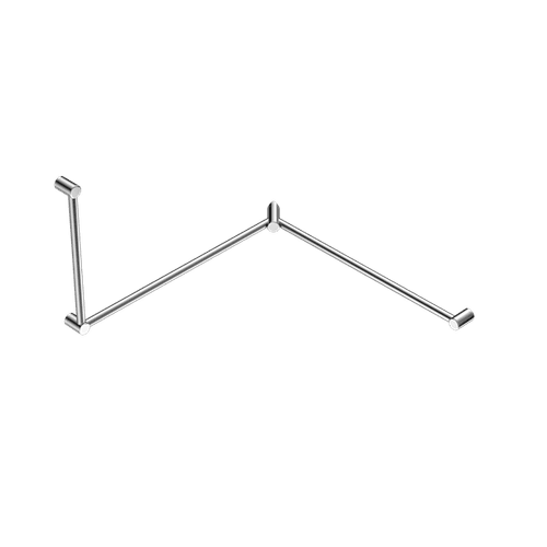 Mecca Care 32mm DDA Toilet Grab Rail Set 90 Degree Continuous 600X1065X1025mm Chrome